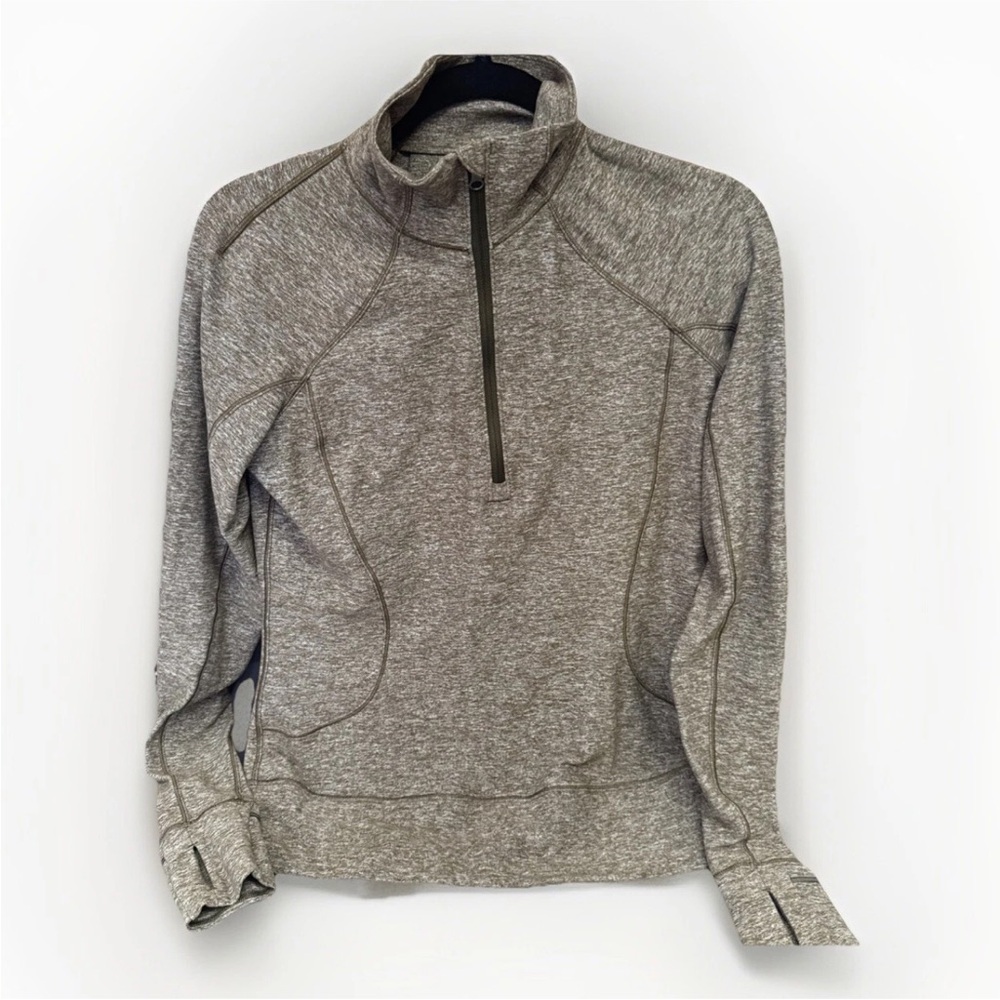 Lululemon - Rush Hour 1/4 Zip - Heathered Military Green - Size 8